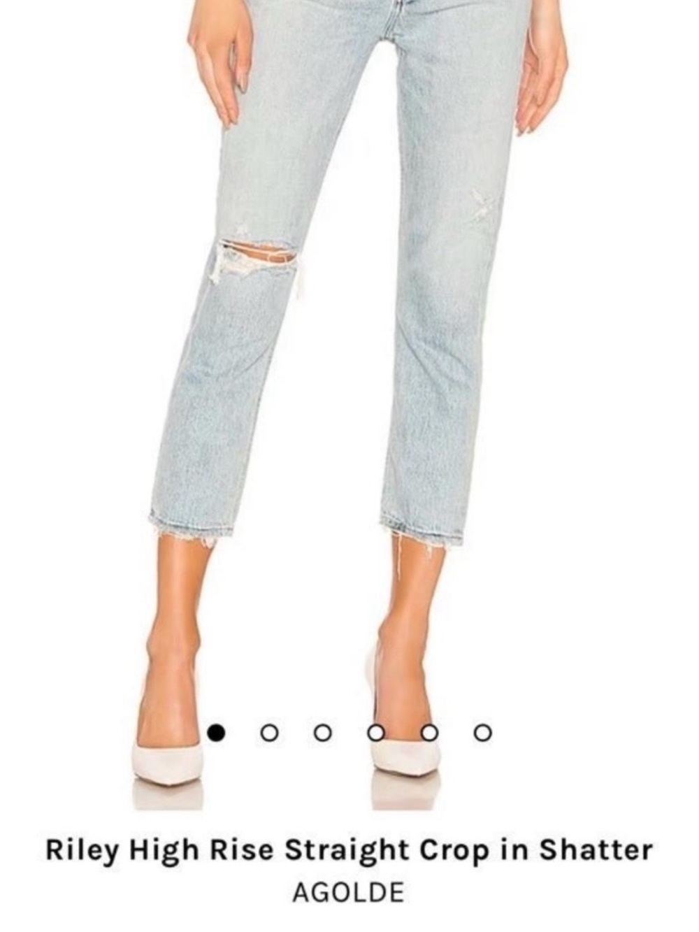 Agolde Riley High Rise Straight Crop Jeans in Light Shatter Blue